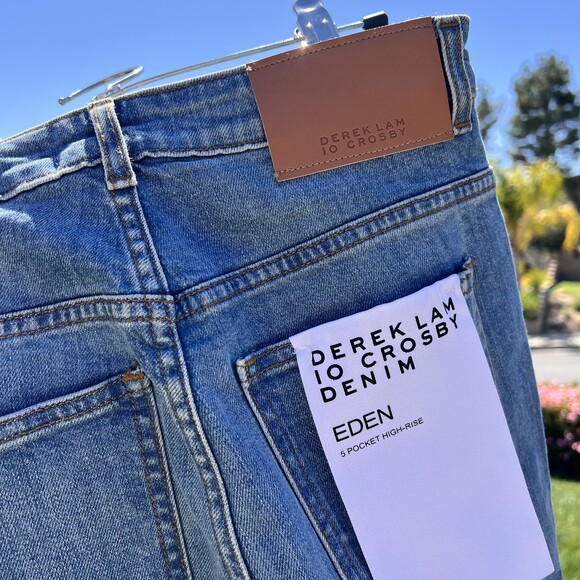 Derek Lam 10 Crosby Eden High Waist Jeans Blue Denim Straight Leg Size 27 NWT - Picture 3 of 9